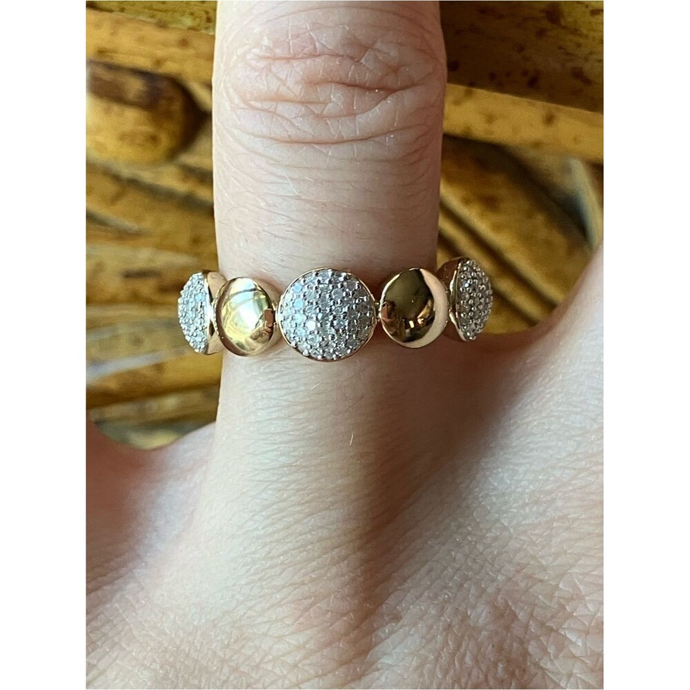 Natural White Diamond Sterling Silver Ring Size 7
